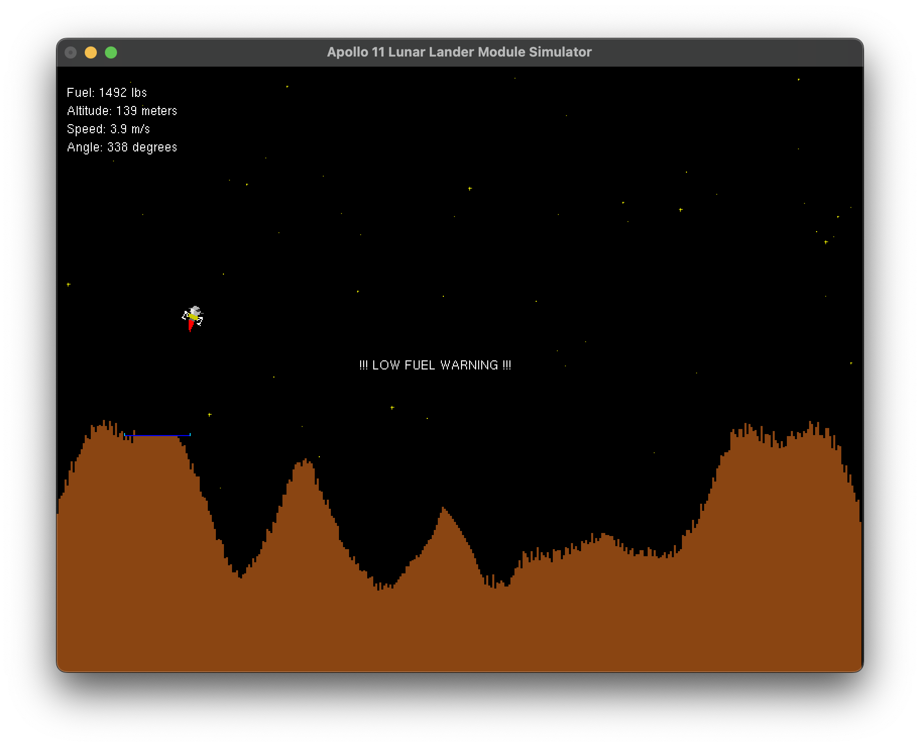 Apollo 11 Lunar Lander Simulator